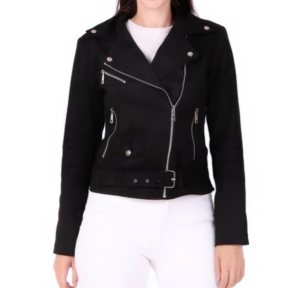 Zara Jackets & Blazers - Zara faux suade Black whimsicalGoth grunge streetware punk rock Moto Jacket